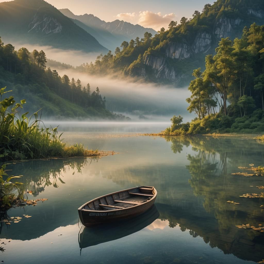 Majestic Sunrise Over Serene Mountain Lake Photograph