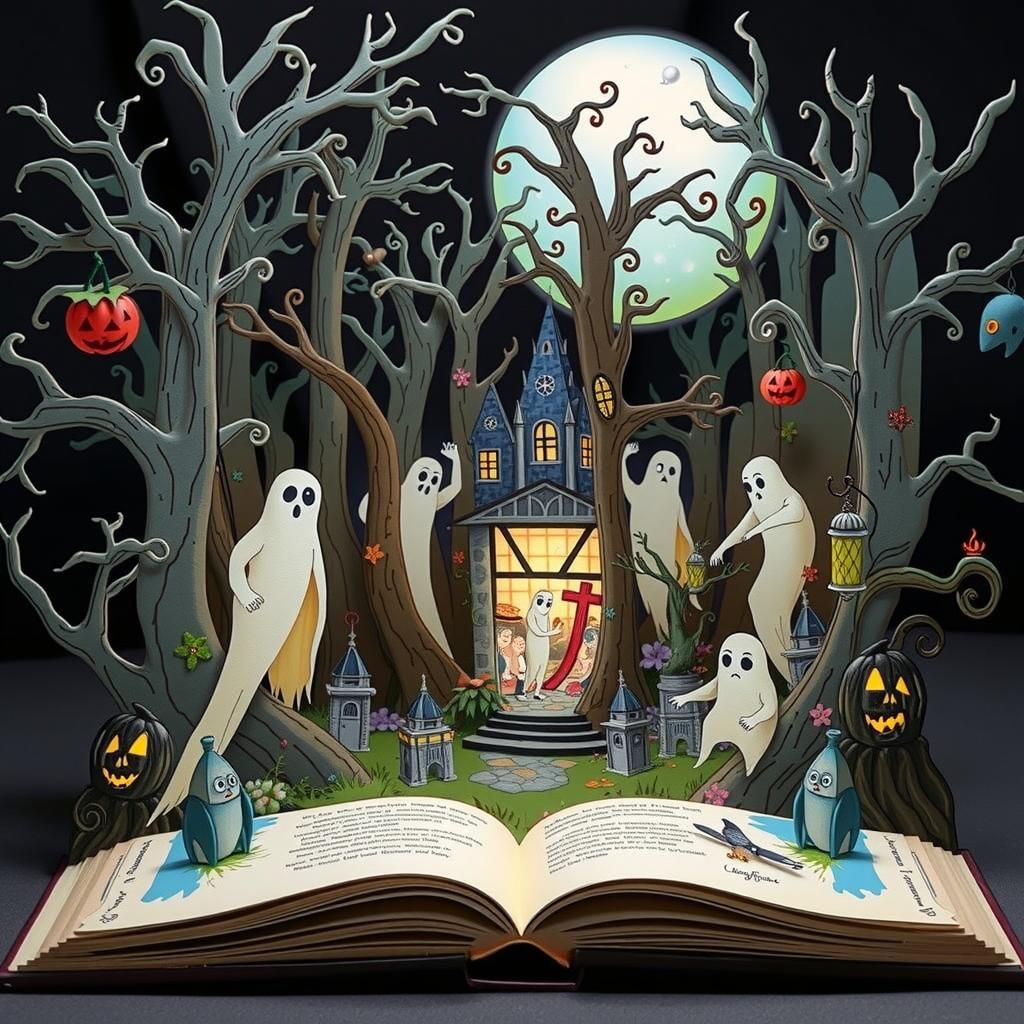 Tim Burton Style Halloween Pop-Up Book