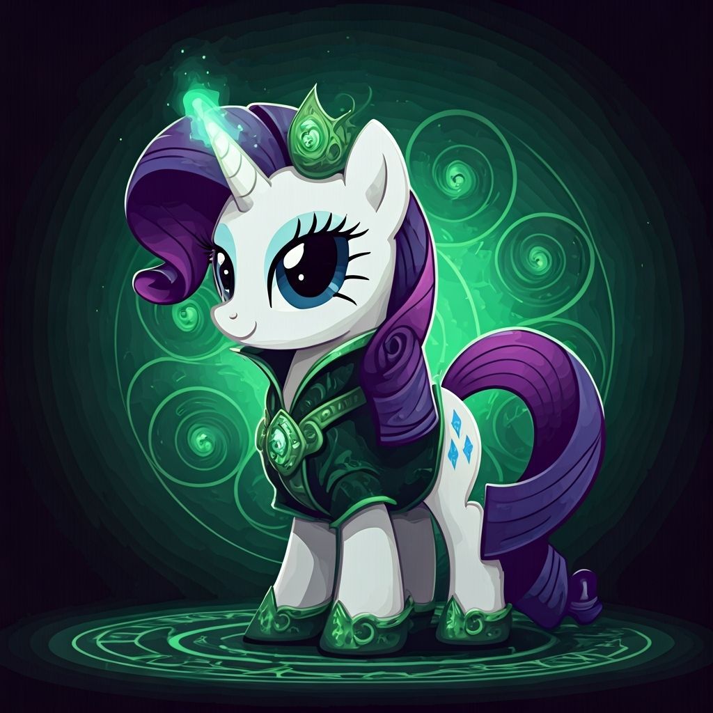 Rarity as a Poison Mage Dancer in Abstract Vector Style
