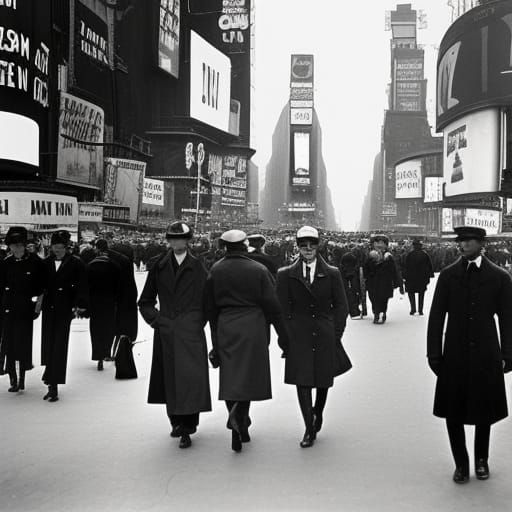 1930s New York Times Square in Film Noir