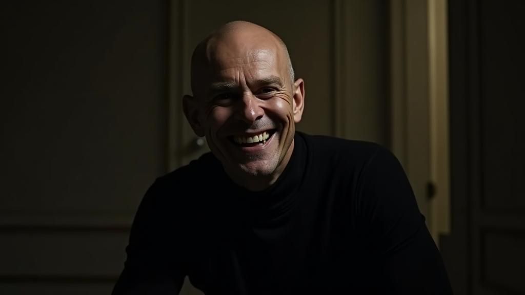 Portrait of a Smiling Psychopath in Cinematic Style