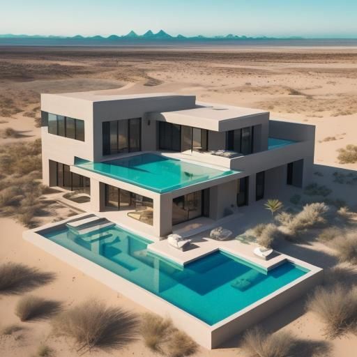 Luxurious Desert Villa in Art Deco Style