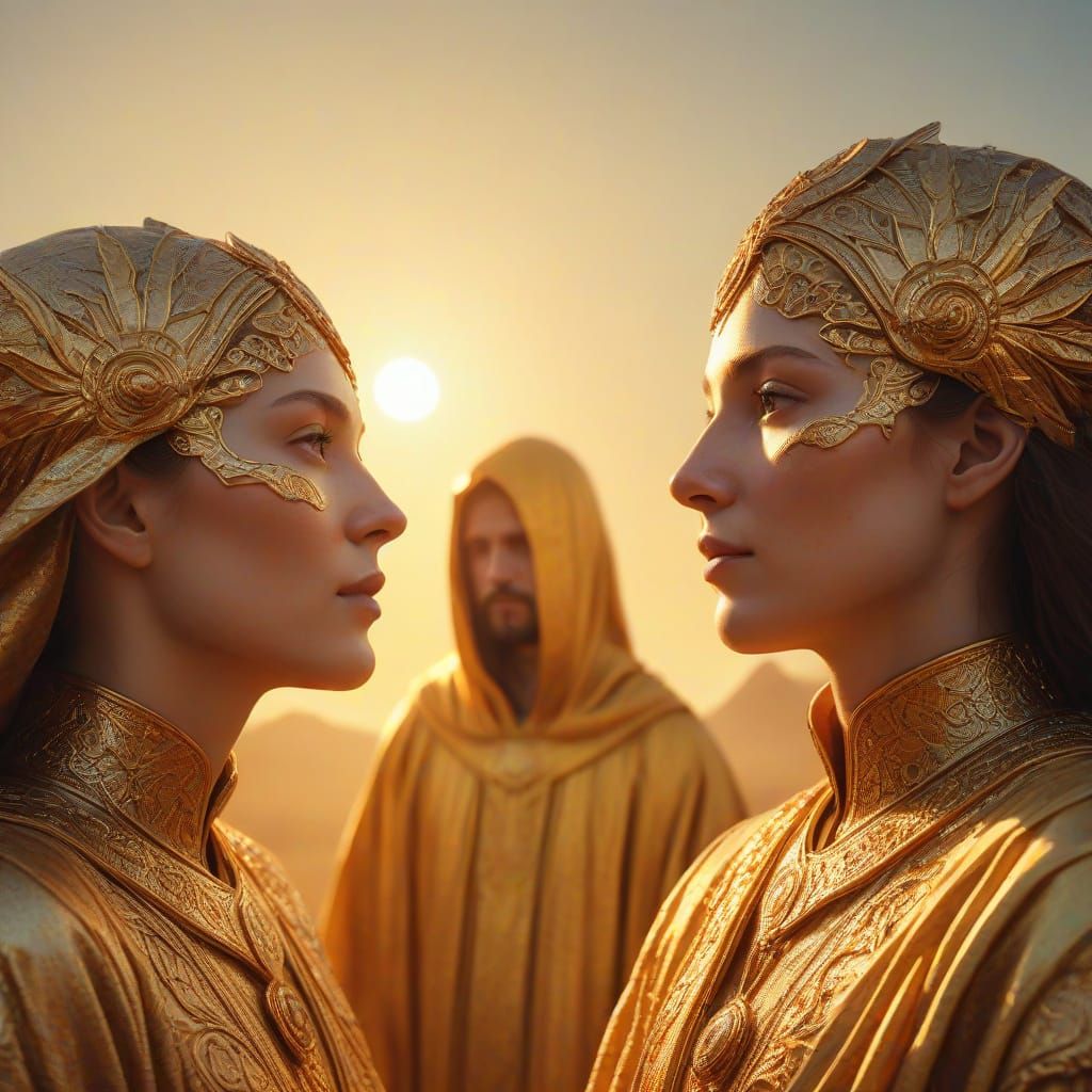 Surreal Sun Portrait of Magic Keepers