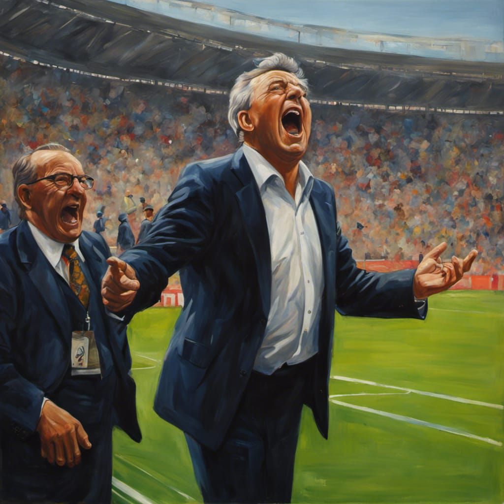 Joyous Football Manager Painting
