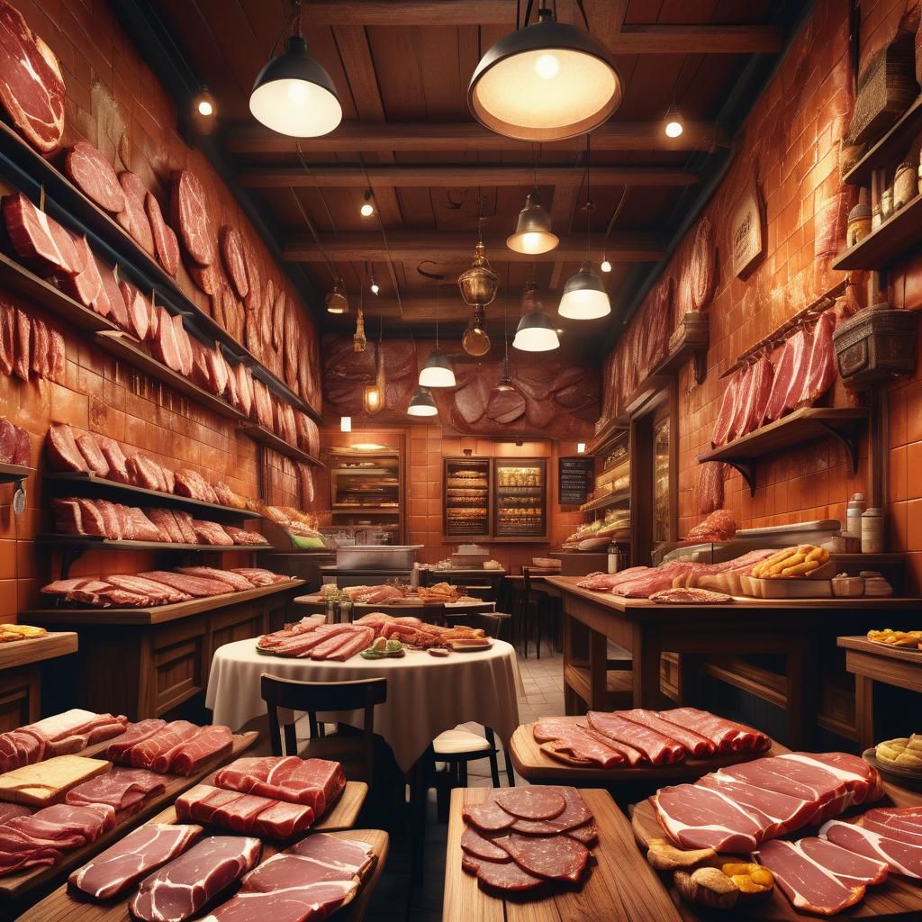 Gourmet Meats Displayed in Hyper-Realistic Concept Art