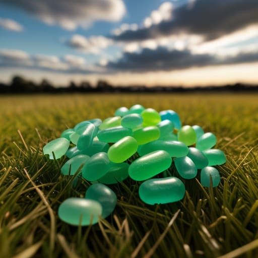 Vibrant Jelly Bean Landscape in Hyperrealistic Detail