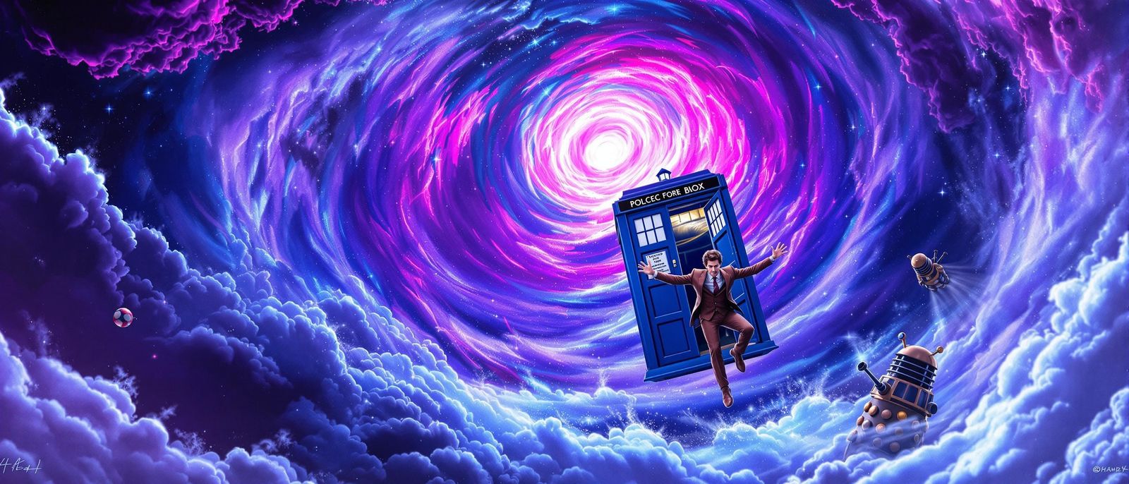 Doctor Who in Cosmic Hurricane, Sci-Fi Art