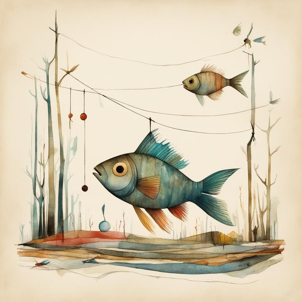 Stylized Scissors and Fish Sketch by Klassen and Barnett