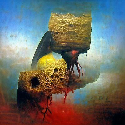 Horrific Wasps: Eldritch Oil Painting