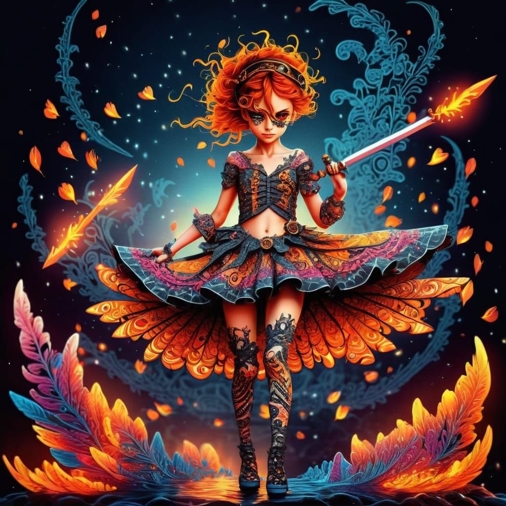 Anime Pirate Babe with Sword in Vibrant Style