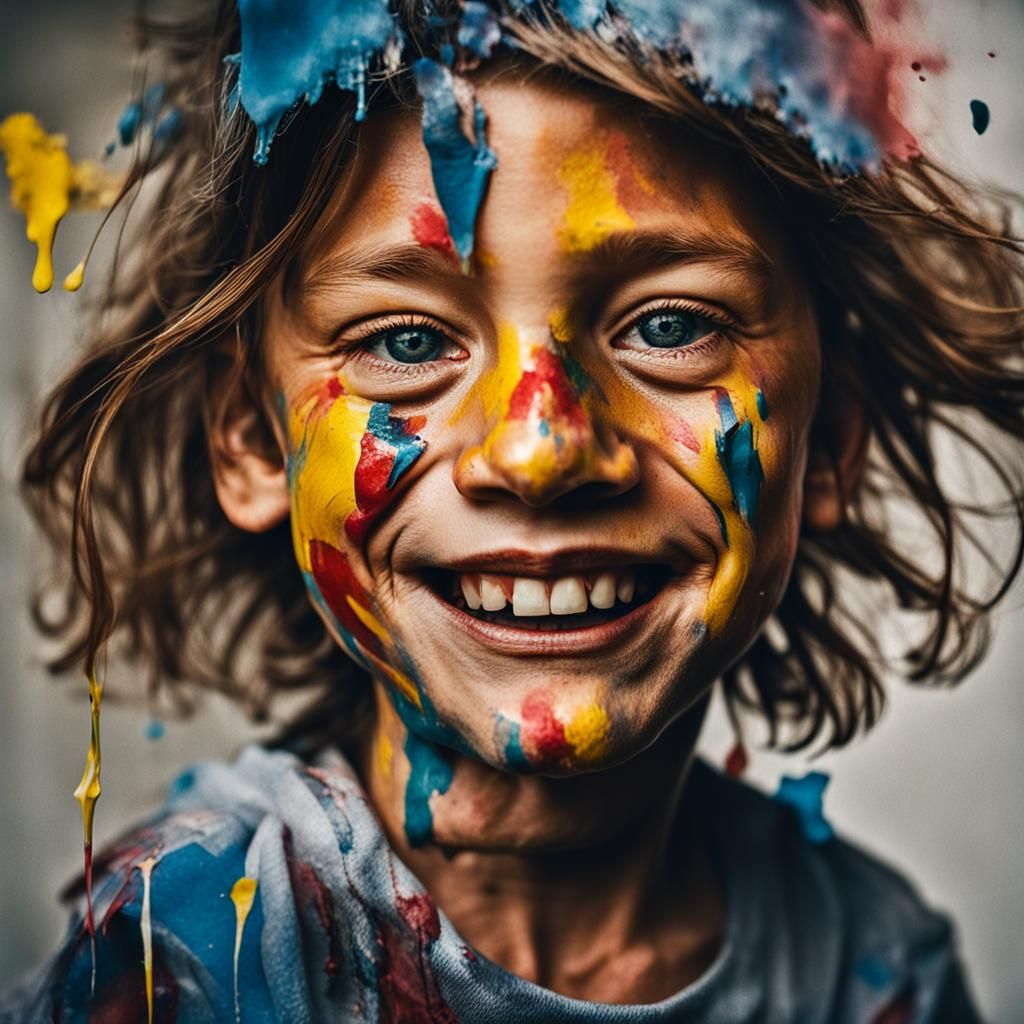 Abstract Portrait with Paint Strokes, Painterly Aesthetic