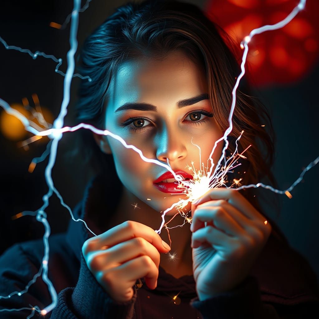 Electrifying Moment of a Stunning Woman