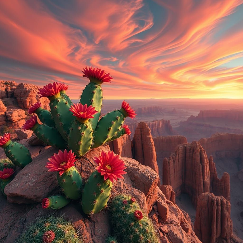 Psychedelic Peyote Landscape in Hyperrealistic Style