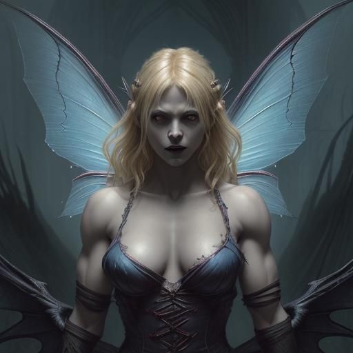 3" vampire pixie, Blonde hair, blue eyes, Female, hulking mu...