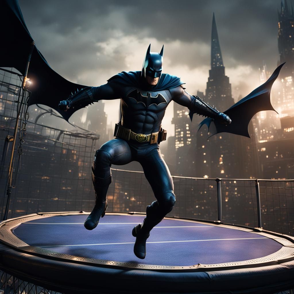 Pinhead and Batman Trampoline Art