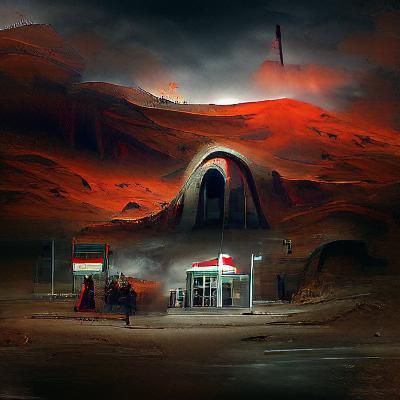Sinister Gas Station on Mars
