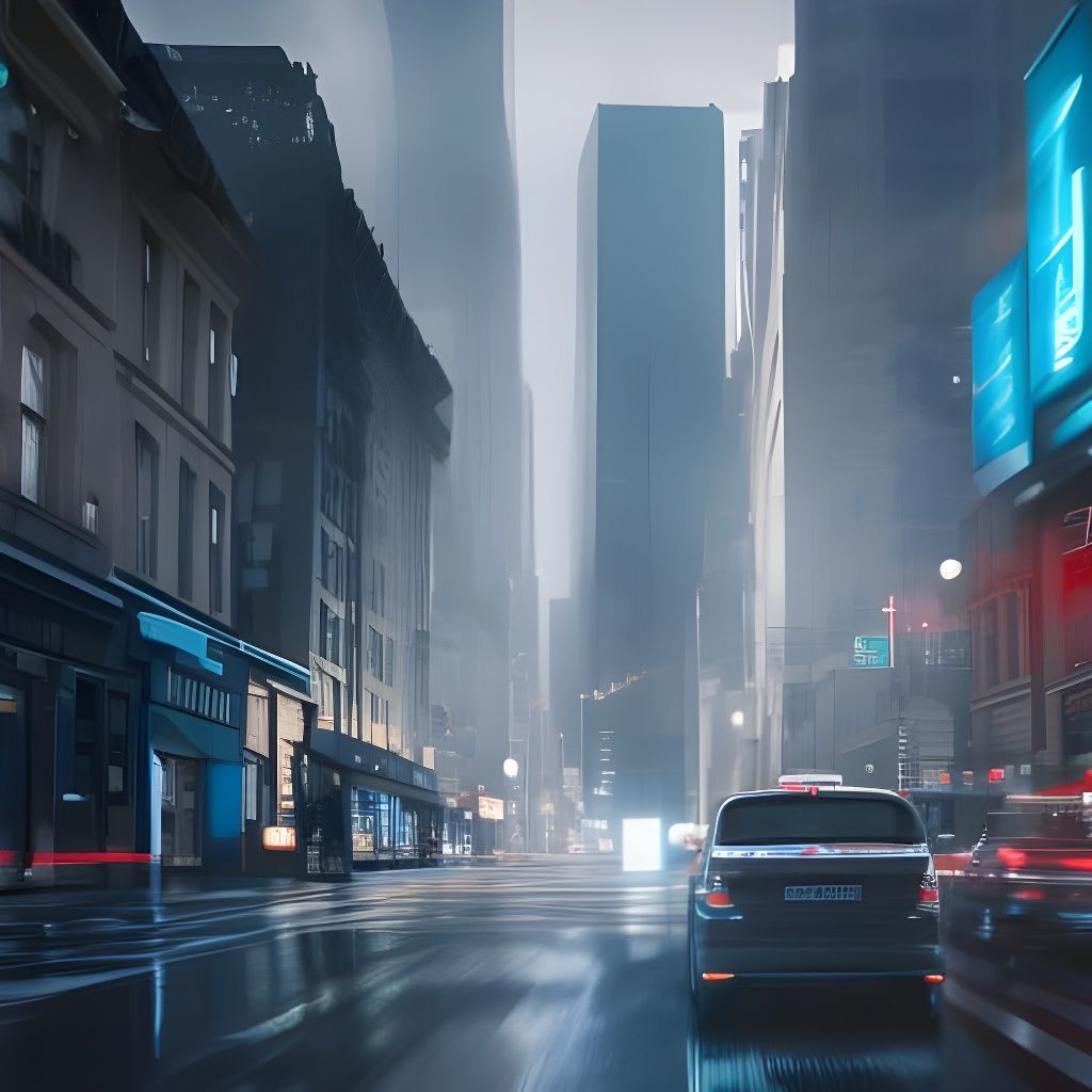 Warm Shopfront Reflections in Hyperdetailed Digital Art