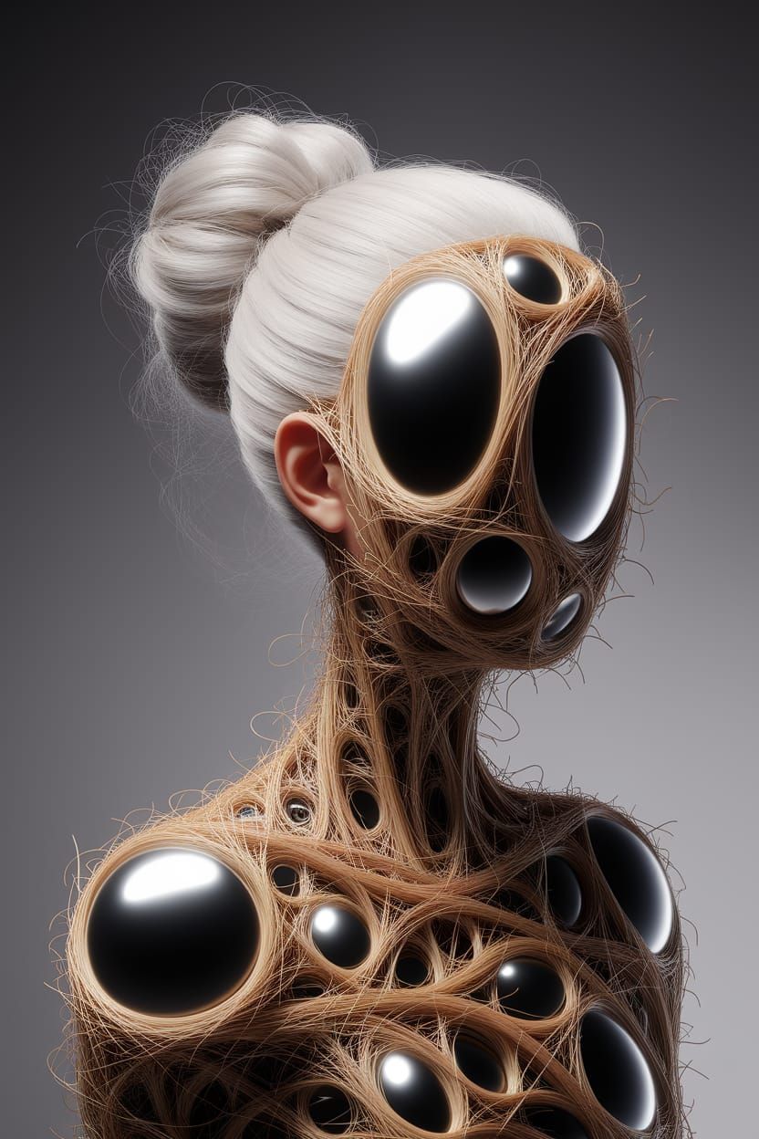 Mirrors on Nature Mock Her Embodied Ivory-White Hair