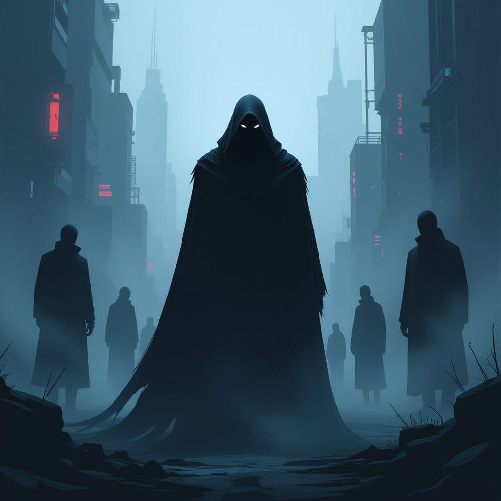 Anonimous shadow in a crowd of shadows