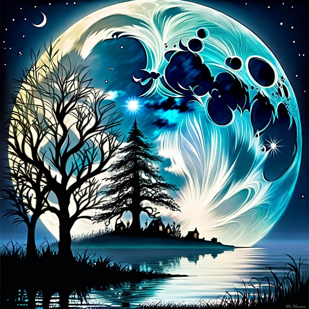 Mystical Full Moon Art