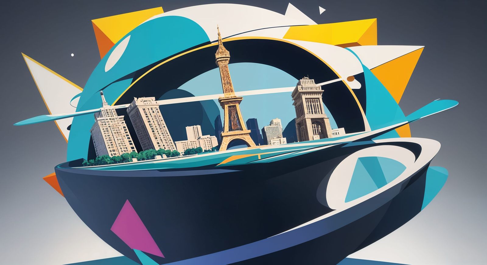 Surreal Travel Logo in Minimalist Vector Style