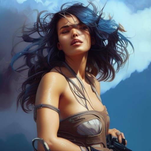 Desert Warrior Portrait in Hyperdetailed Style