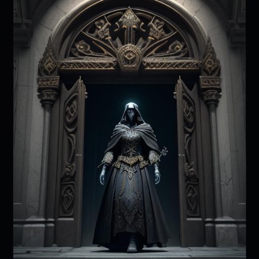 Woman Knocks on Death's Door: High Fantasy Art