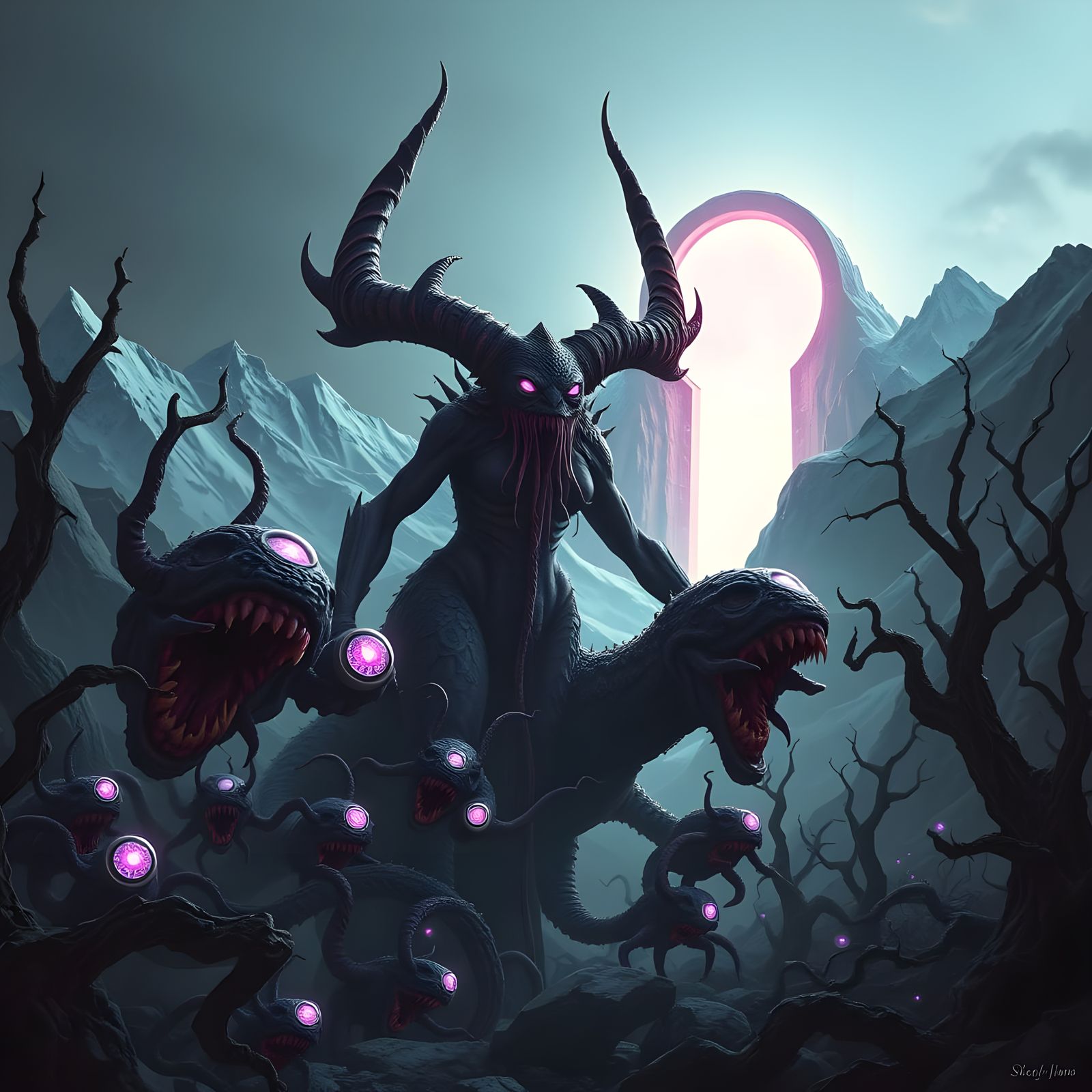 Dark Goddess Reigns Supreme in Twisted Arctic Landscape