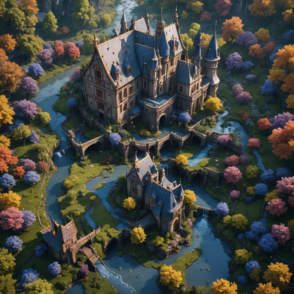 Lavender Rain: Detailed Matte Painting in Deep Color