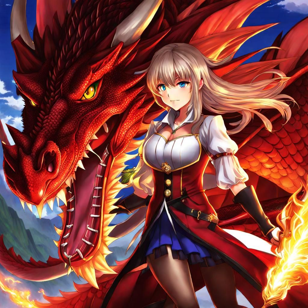 Anime Style Dragon Tamer Illustration