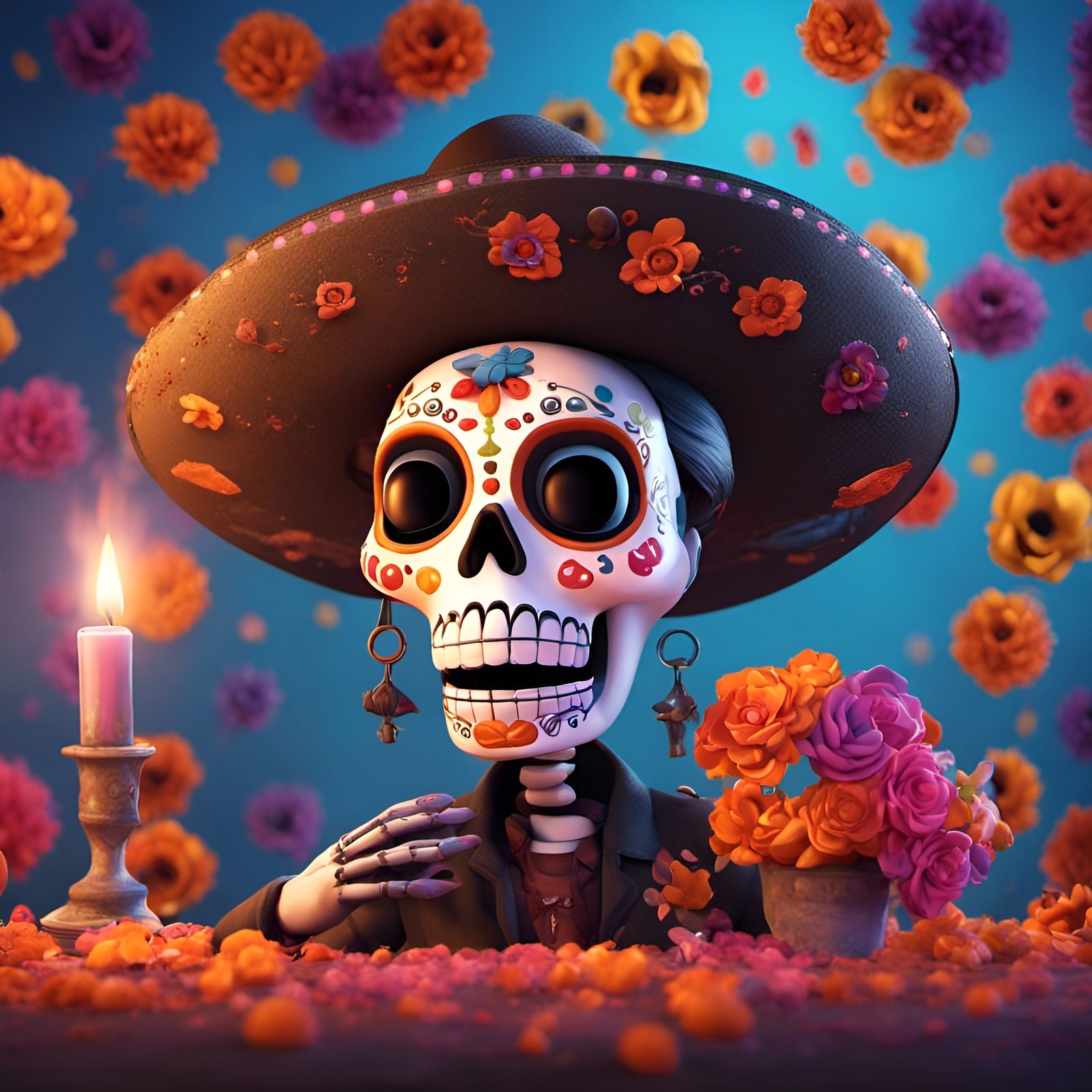 Day of the Dead in Pixar Style
