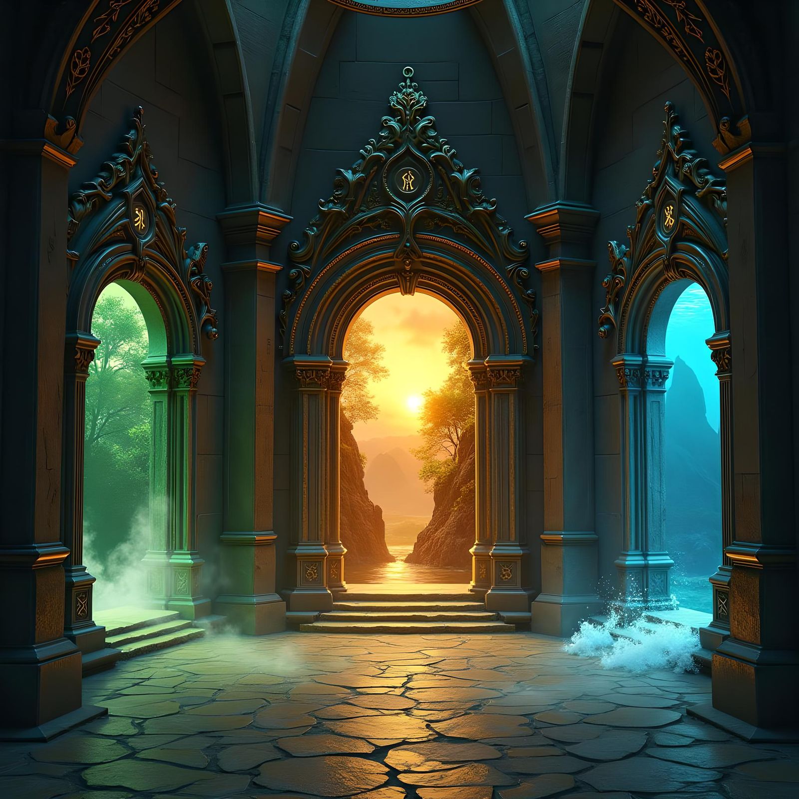 Three Magic Portals in Wizard's Sanctum