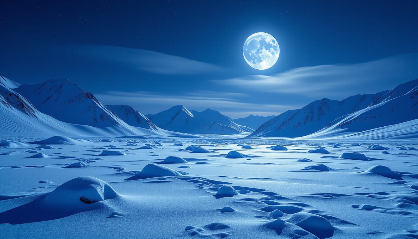 Serene Moonlight Landscape Photograph