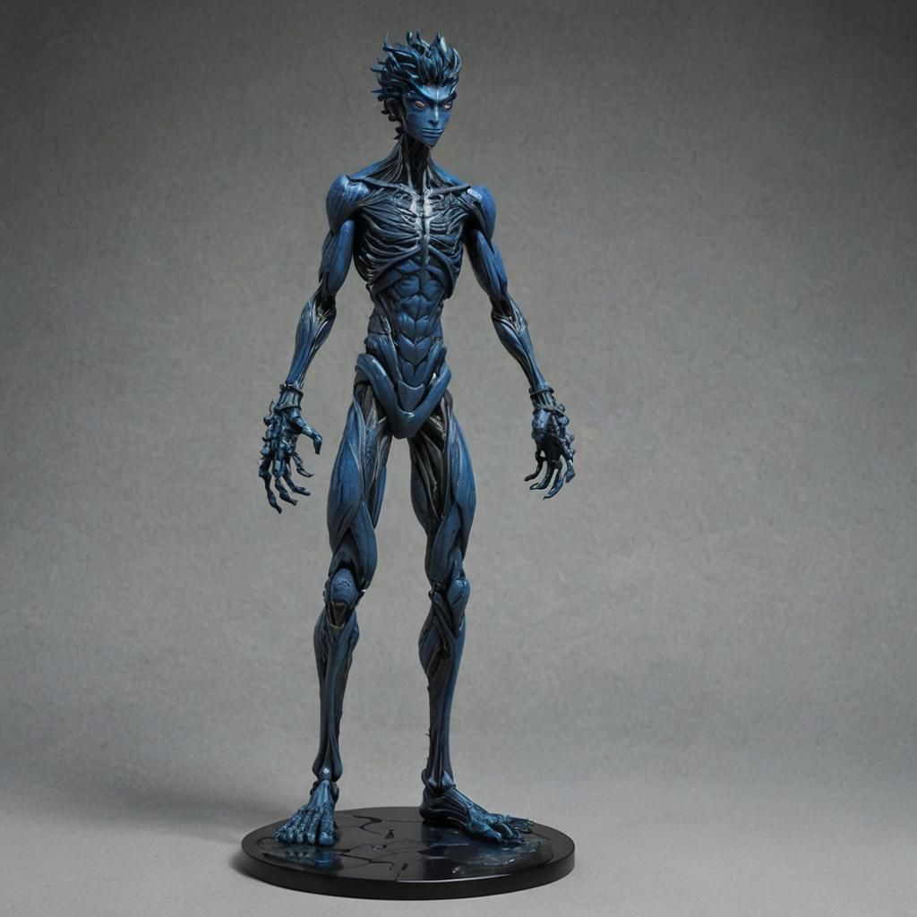 Hyperrealistic Muscular Figure in Dark Fantasy Style