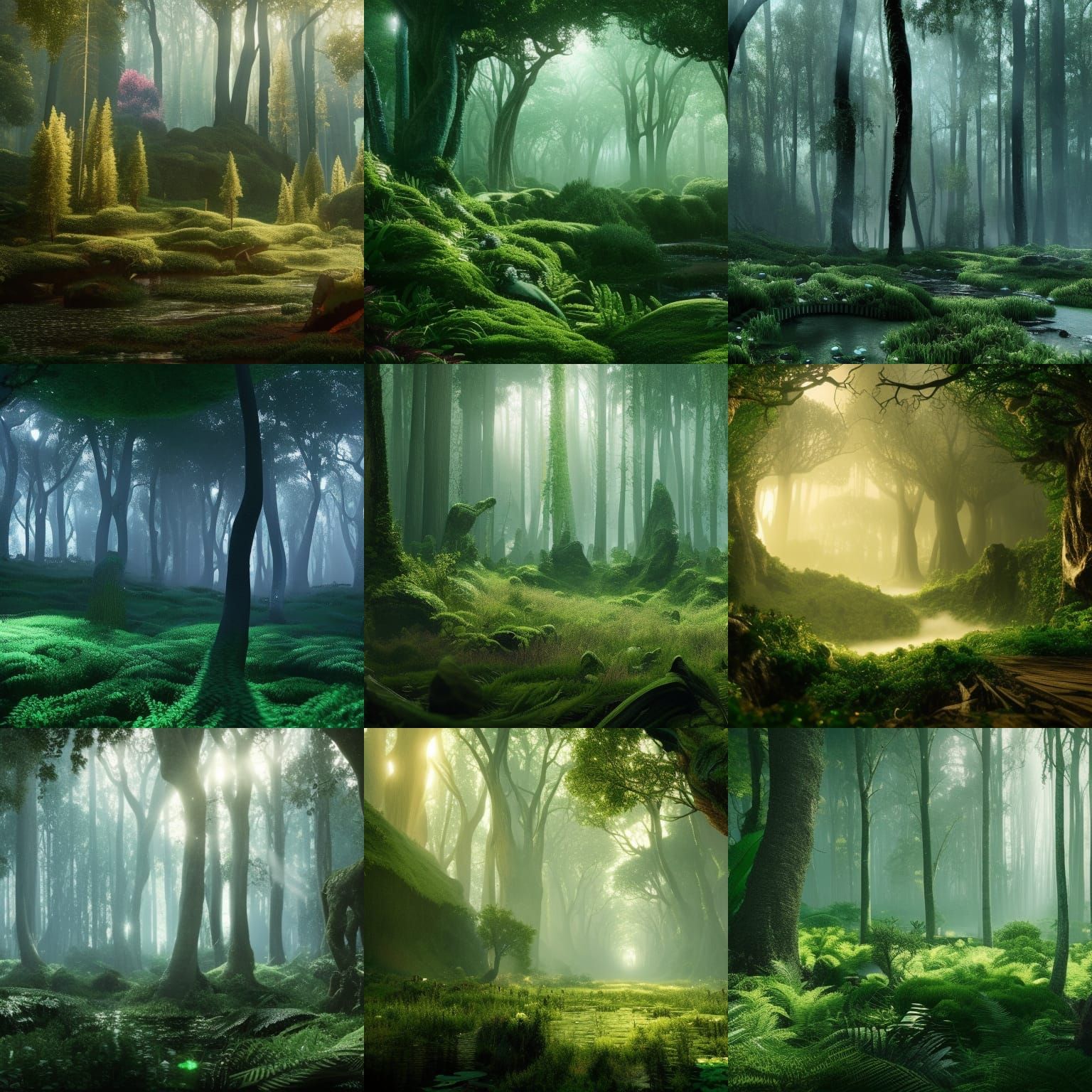 Emerald Diamond Forest: Digital Matte Painting