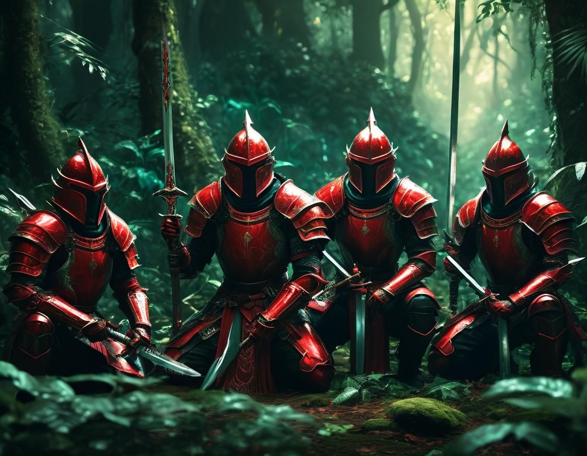 Scarlet Knights Circle in Emerald Energy Rainforest