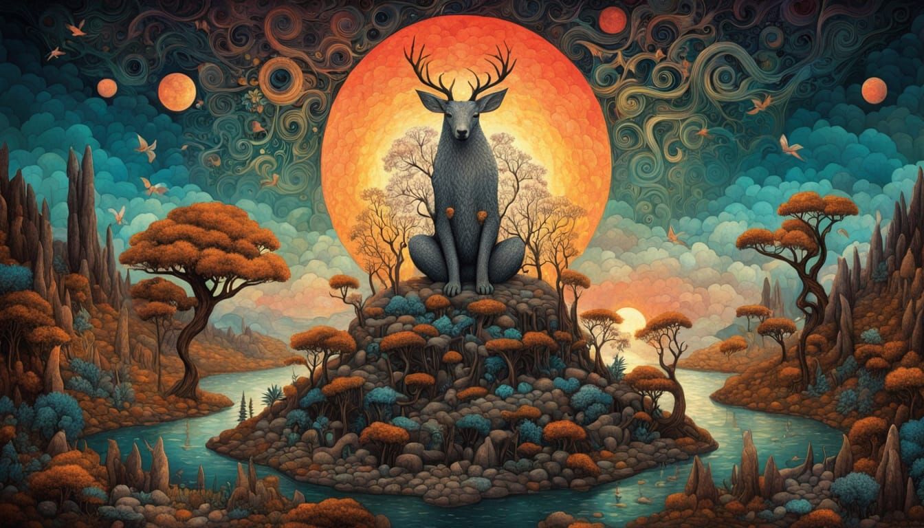 Mystical Shaman Unites Shattered Souls in Vibrant, Biolumine...