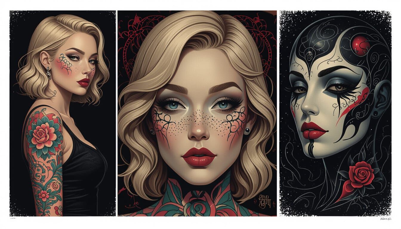 Tattooed Woman: Surreal Art Inspired by Kawasaki, Giger, Tho...