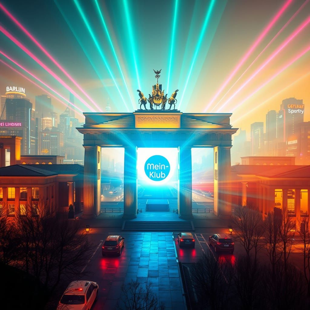 Ethereal Berlin Skyline in Cyberpunk Aesthetic