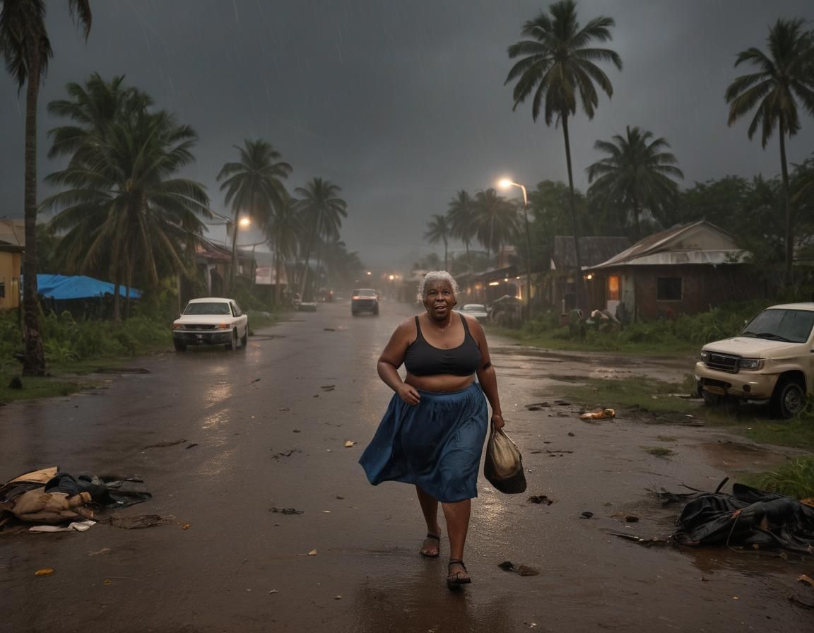Elderly Couple Fleeing Hurricane Disaster