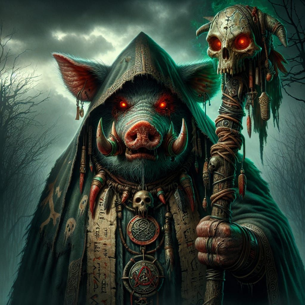 Hamraiser the Necropig: Fantasy Necromancer Creature