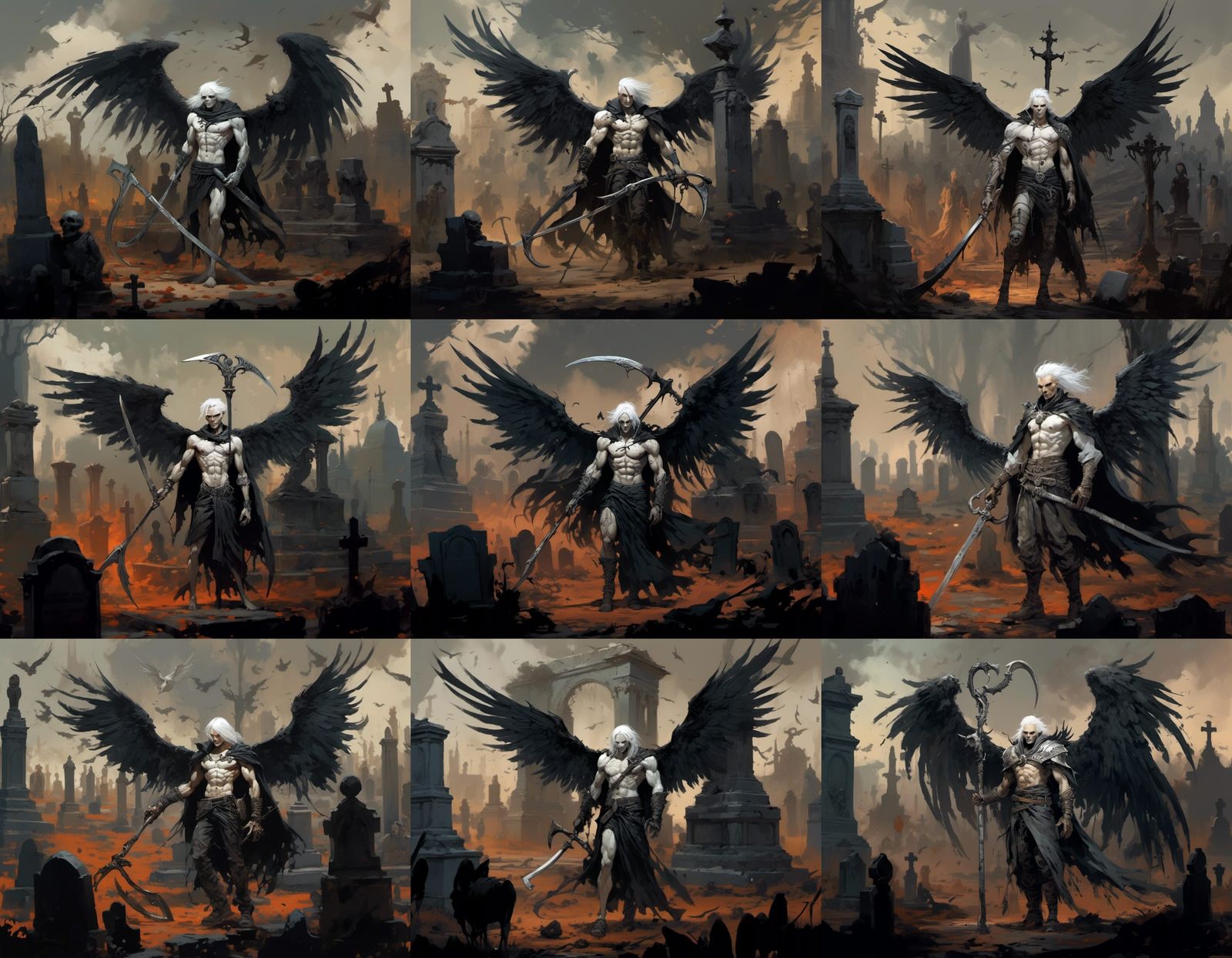 Death Angel with Scythe in Comic Art Style