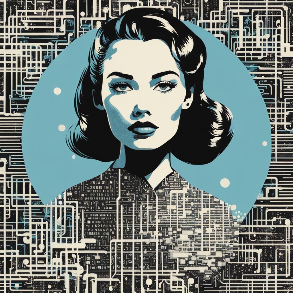 Vintage Print Design with Retro Typography and Pointillism