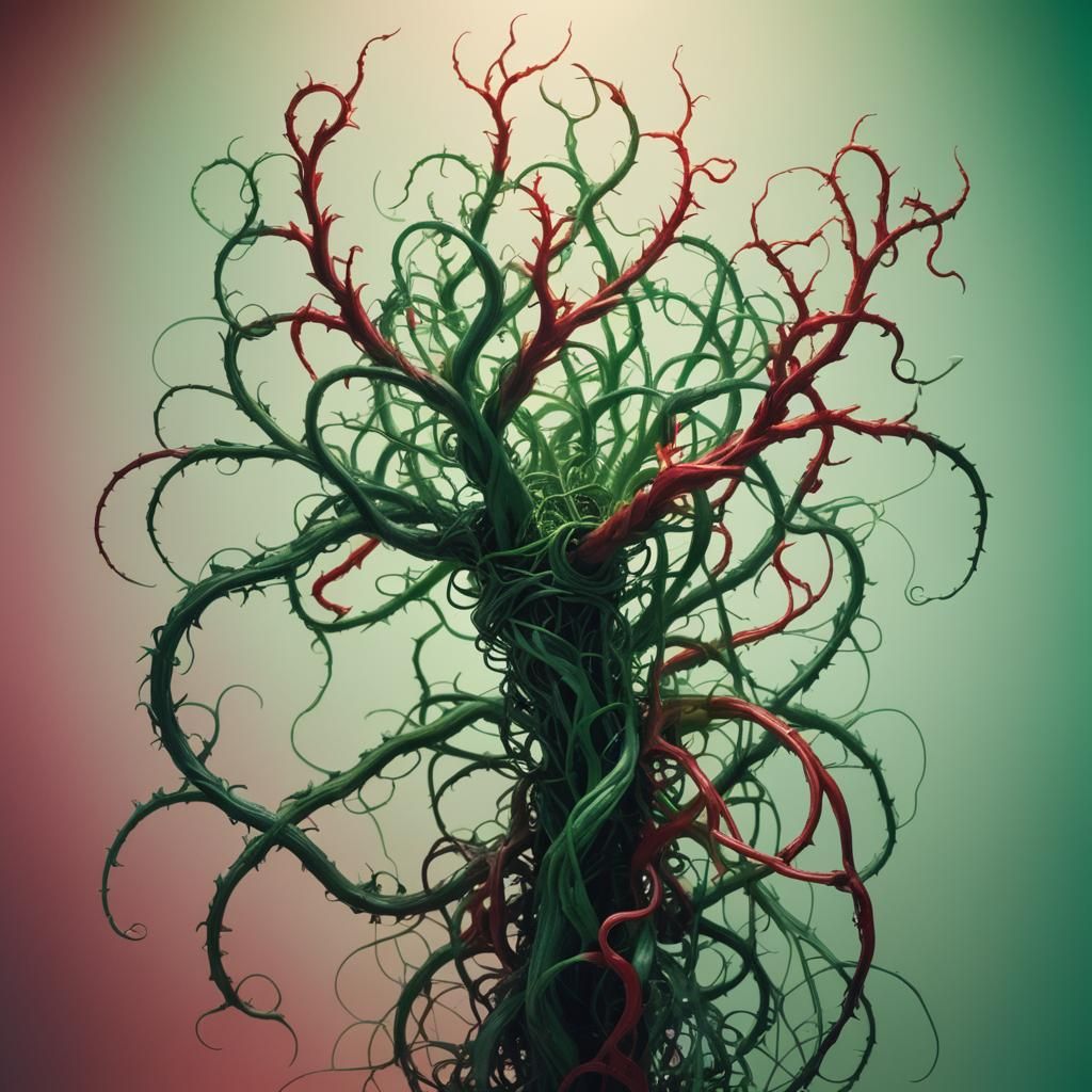 Humanoid Plant Hybrid in a Surreal Style