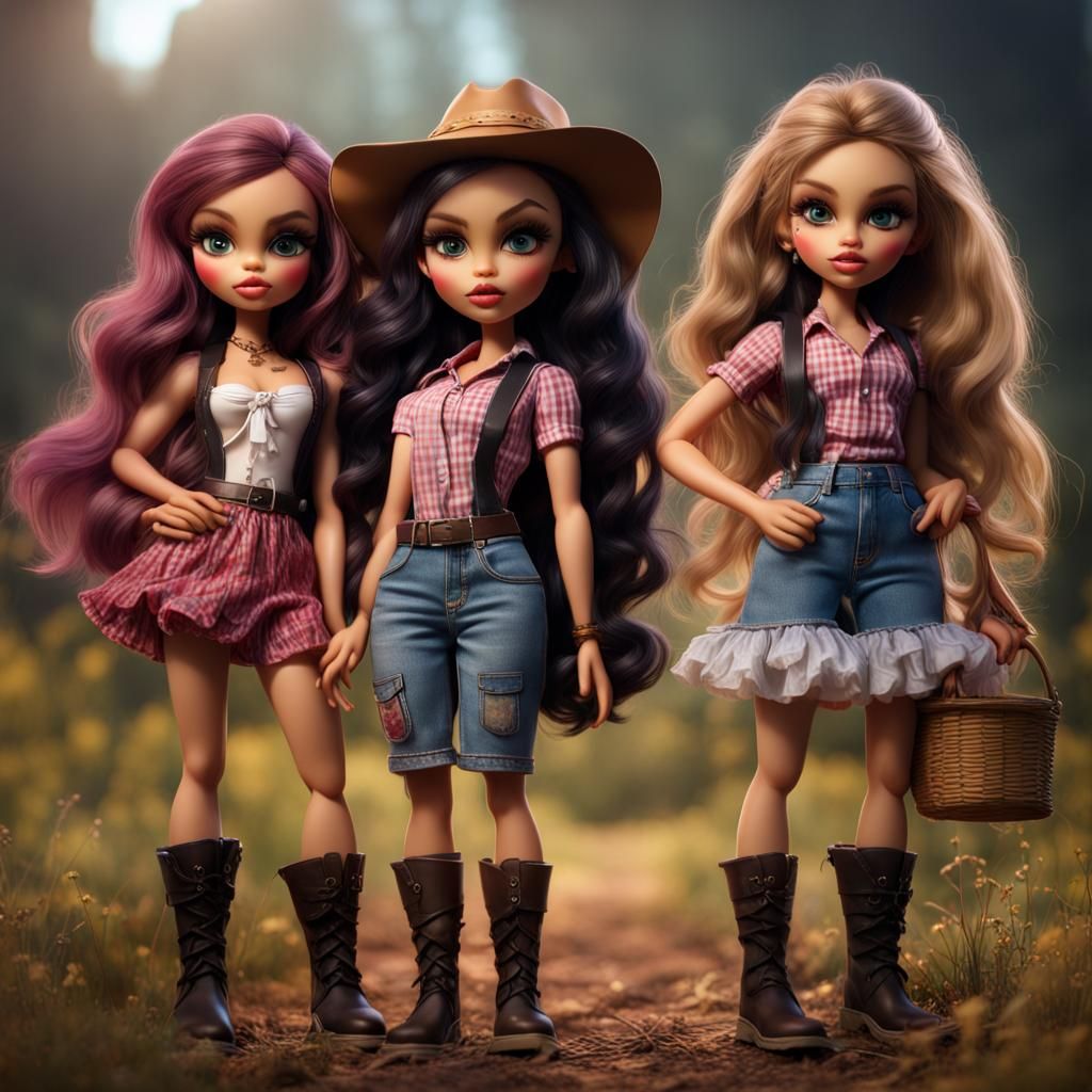 Hyperrealistic Bratz Dolls as Country Girl