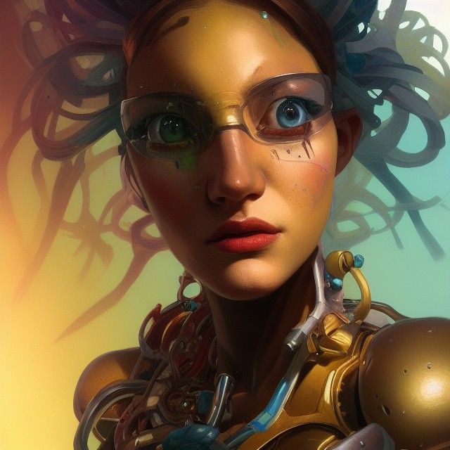 Detailed SpongeBob Portrait in Art Nouveau Style