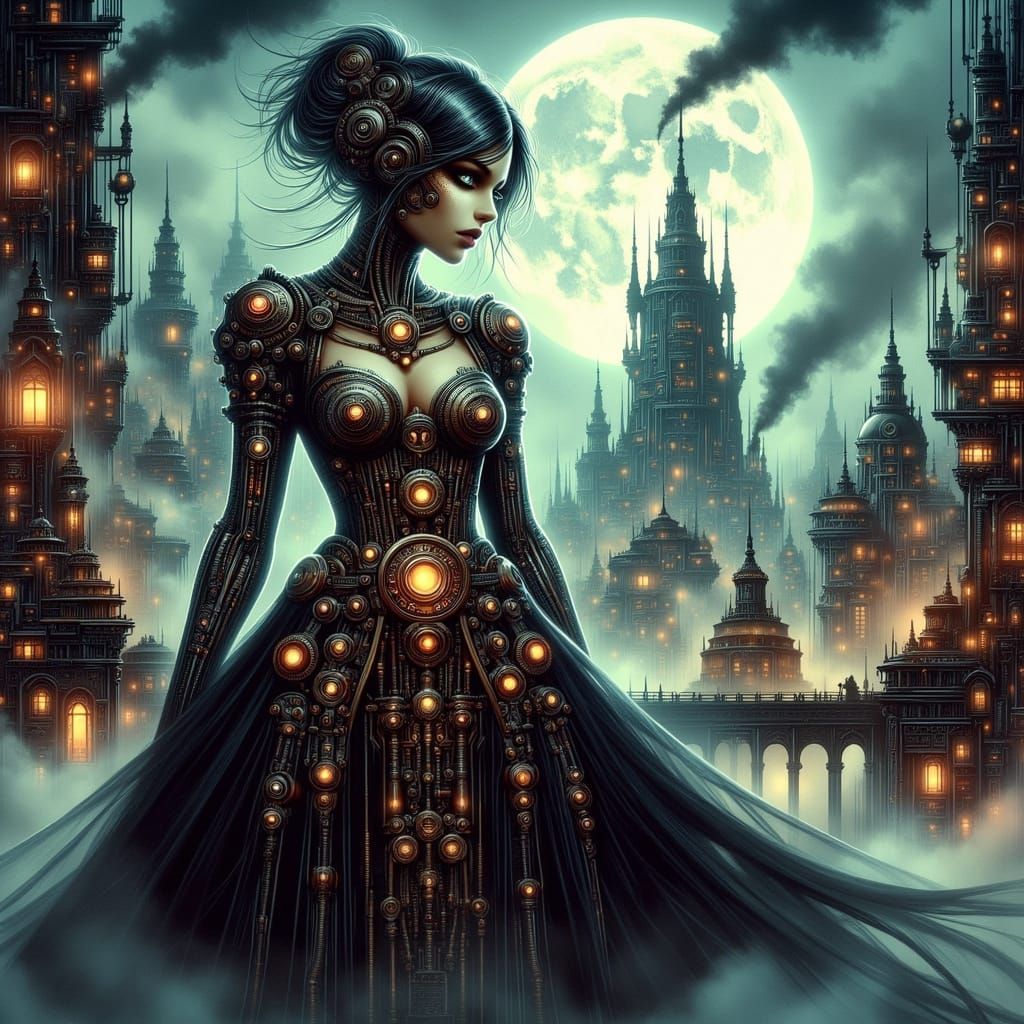 Gothic Tsaritsa Reigns Over Steampunk Metropolis in 3077