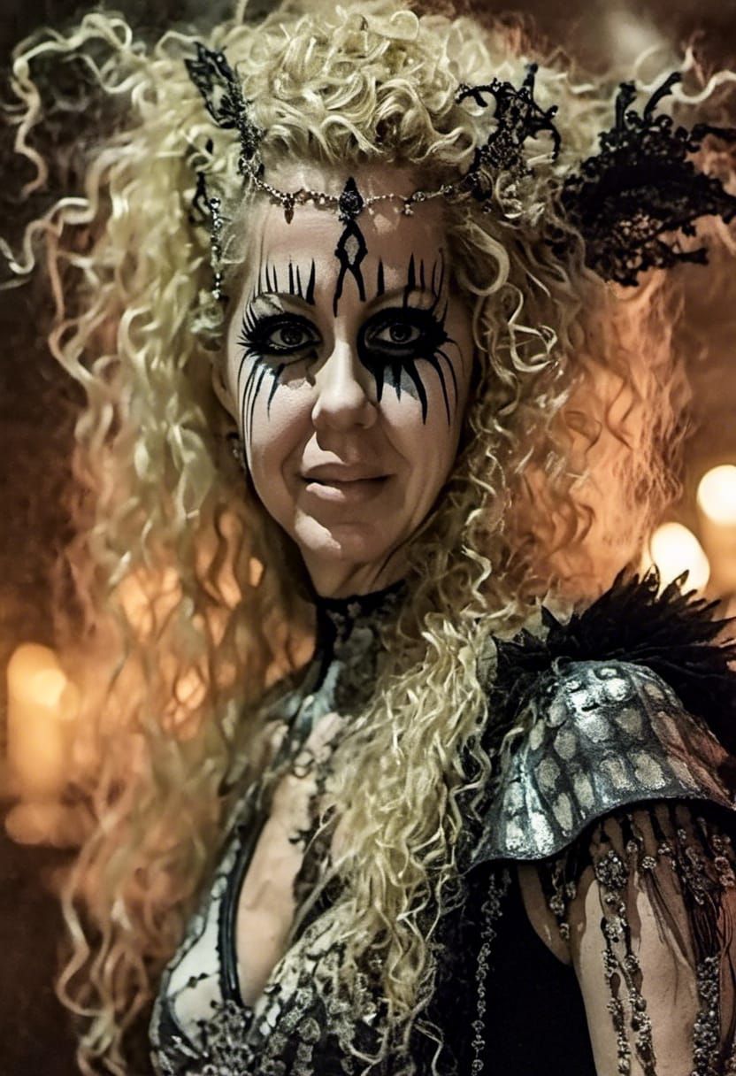 Gothic Jester with Black and White Face Paint