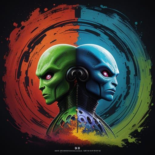 Alien and Human Reimagined Movie Poster Concept Art