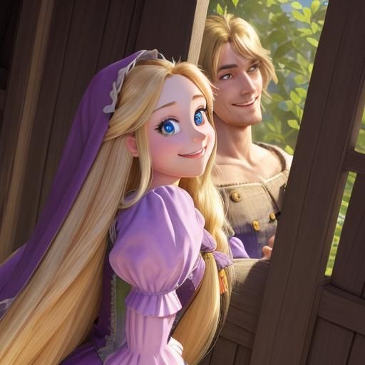 Happy Rapunzel Portrait